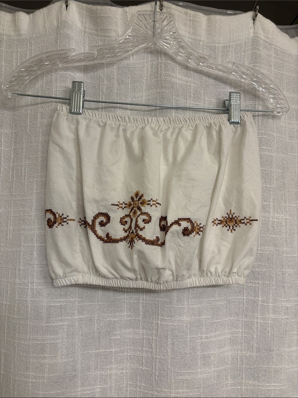 Upcycled Embroidered Bandeua Top